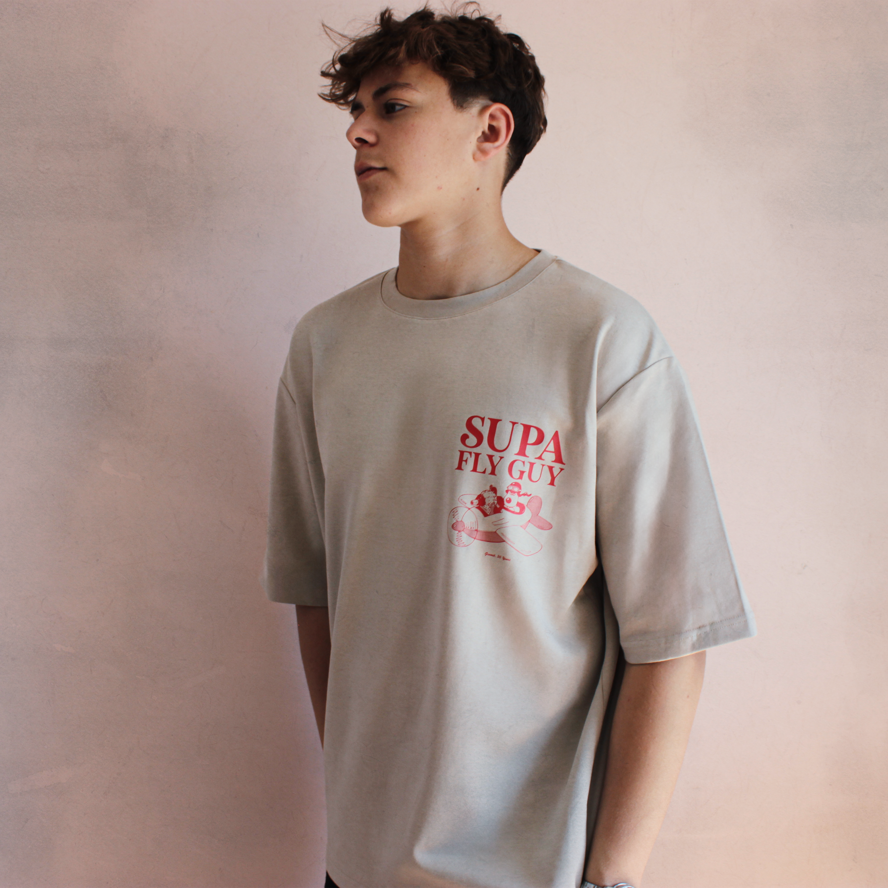 Wallace & Gromit [Supa Fly Guy] · Tee Oversized - Beige