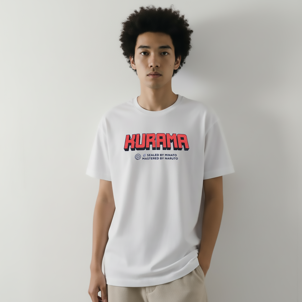 T-Shirt Kurama Kyubi 3D porté par un modèle – Naruto Shippuden™ Licence Officielle PROJO