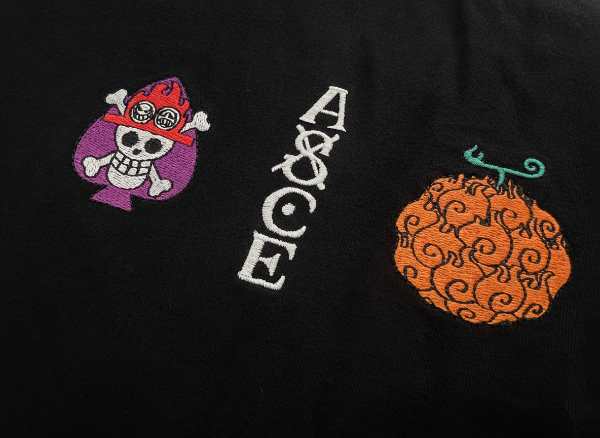 T-Shirt Regular One Piece™ [Ace Mera Mera No Mi] · Noir